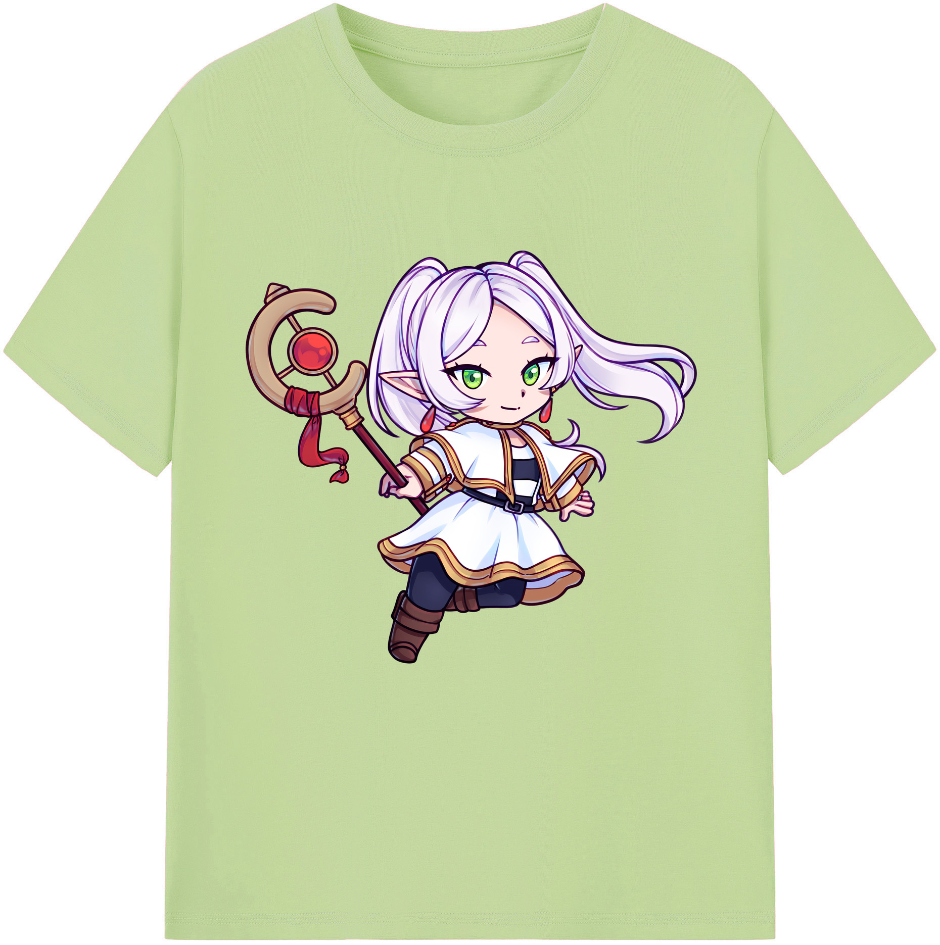 （画像用） 葬送のフリーレン Frieren 綿100％半袖Tシャツ（フロントプリント）